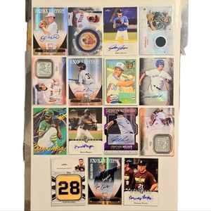 Lot of 15 different MLB Autographed/Serial Numbered/Jersey Relic Baseball Cards